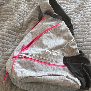 Gray and Pink Backpack